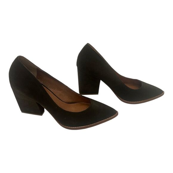 ANTHROPOLOGIE BETTYE MULLER Olive Green Suede Heels Size 8 M - Picture 8 of 9